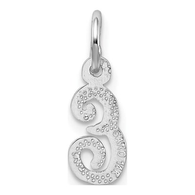 14K White Gold Script Letter E Charm – view 5