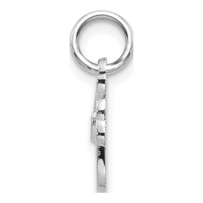 14K White Gold Script Letter F Charm – view 3