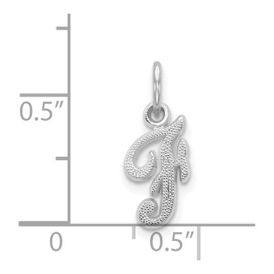 14K White Gold Script Letter F Charm – view 4
