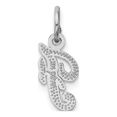 14K White Gold Script Letter F Charm – view 5