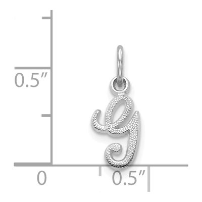 14K White Gold Script Letter G Charm – view 4