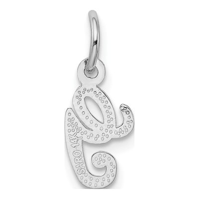 14K White Gold Script Letter G Charm – view 5