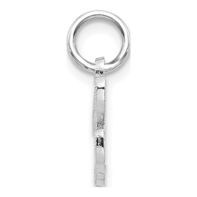 14K White Gold Script Letter H Charm – view 2