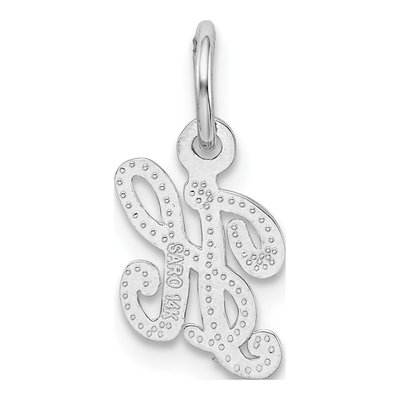 14K White Gold Script Letter H Charm – view 4