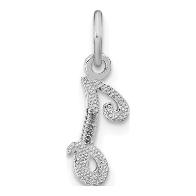 14K White Gold Script Letter I Initial Charm – view 4