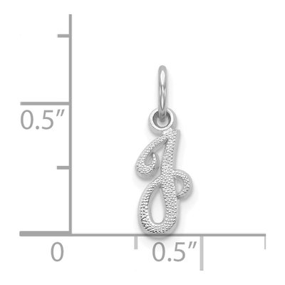 14K White Gold Script Letter J Charm – view 4