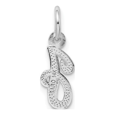 14K White Gold Script Letter J Charm – view 5