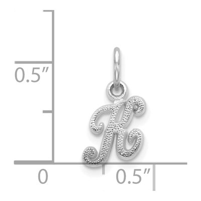 14K White Gold Script Letter K Charm – view 4