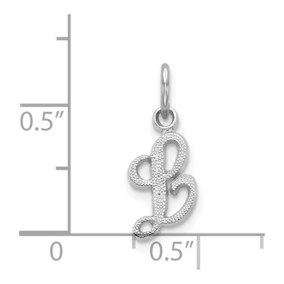 14K White Gold Script Letter L Charm – view 4