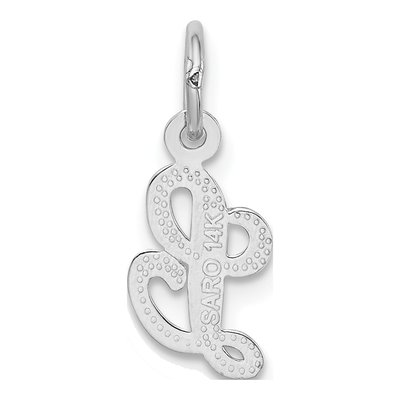 14K White Gold Script Letter L Charm – view 5