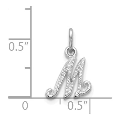 14K White Gold Letter M Charm – view 4