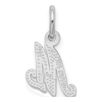 14K White Gold Letter M Charm – view 5