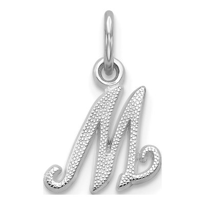 14K White Gold Letter M Charm