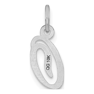 14K White Gold Script Letter O Charm – view 4
