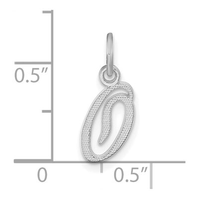 14K White Gold Script Letter O Charm – view 5