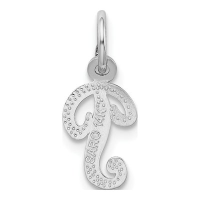 14K White Gold Script Letter P Charm – view 5