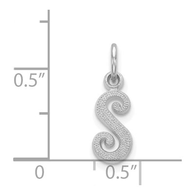 14K White Gold Script Letter S Pendant – view 4