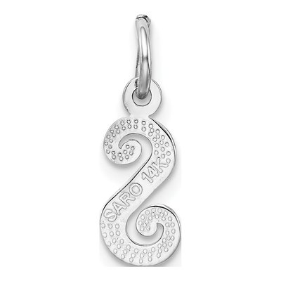 14K White Gold Script Letter S Pendant – view 5