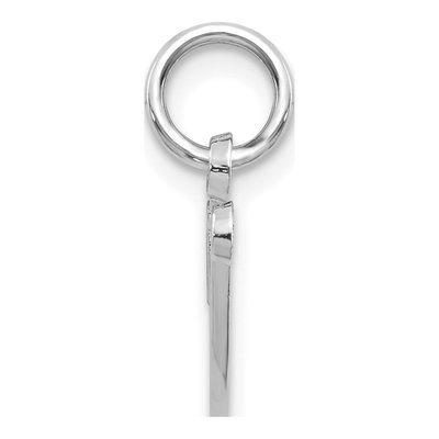14K White Gold Script Letter V Pendant – view 3