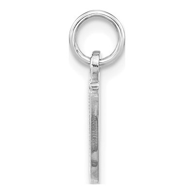 14K White Gold Script Letter W Charm – view 3