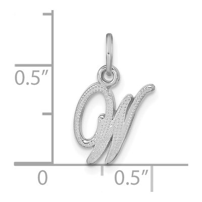 14K White Gold Script Letter W Charm – view 5