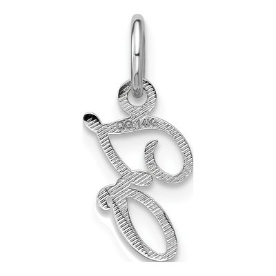 14K White Gold Script Letter Z Charm – view 3