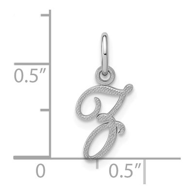 14K White Gold Script Letter Z Charm – view 4