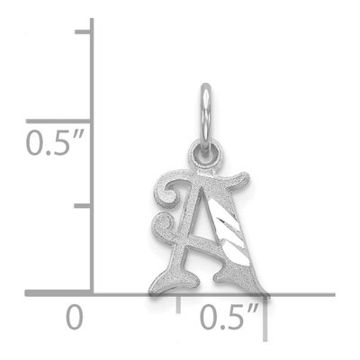 14K White Gold Letter A Pendant – view 4