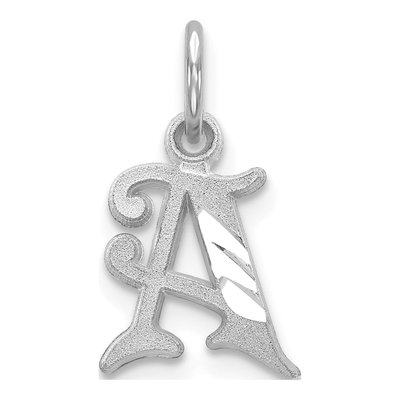 14K White Gold Letter A Pendant