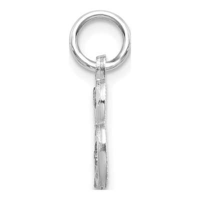 14K White Gold Diamond-Cut Letter B Charm – view 3