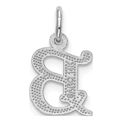 14K White Gold Diamond-Cut Letter B Charm – view 5