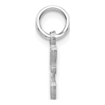 14K White Gold Diamond-Cut Letter C Charm – view 3
