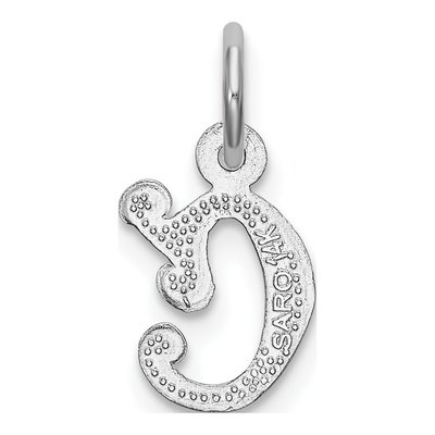 14K White Gold Diamond-Cut Letter C Charm – view 5
