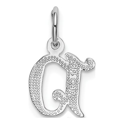 14K White Gold Diamond-Cut Letter D Charm – view 5