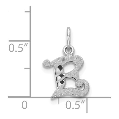 14K White Gold Letter E Pendant – view 4