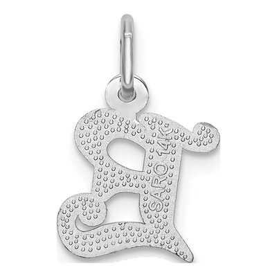 14K White Gold Letter E Pendant – view 5