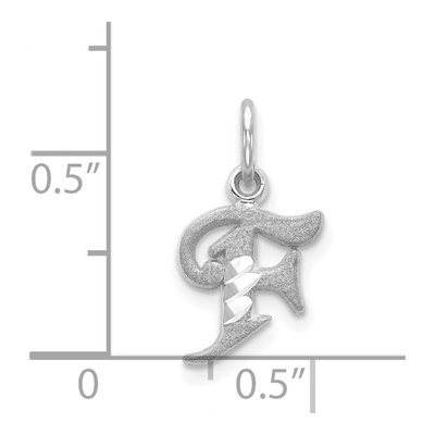 14K White Gold Diamond-Cut Letter F Charm – view 4