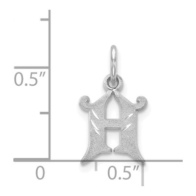 14K White Gold Letter H Charm – view 4