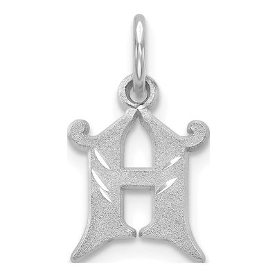 14K White Gold Letter H Charm