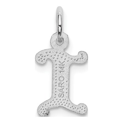14K White Gold Initial I Pendant – view 4
