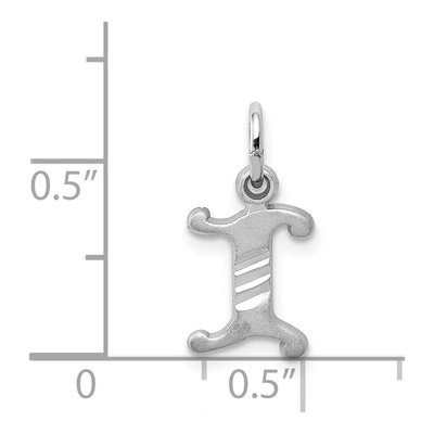 14K White Gold Initial I Pendant – view 5