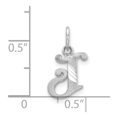 14K White Gold Letter J Pendant – view 4