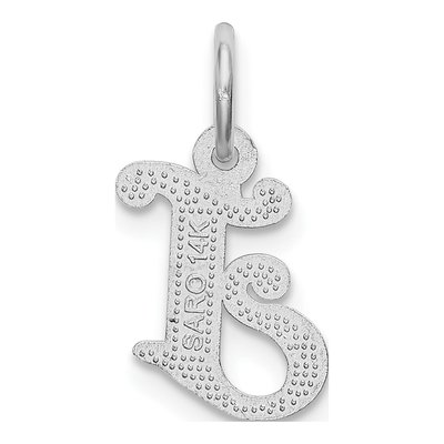 14K White Gold Letter J Pendant – view 5