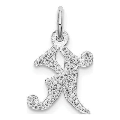 14K White Gold Diamond-Cut Letter K Charm – view 5