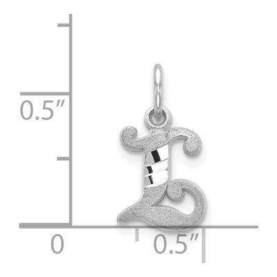 14K White Gold Letter L Pendant – view 4