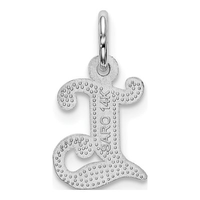 14K White Gold Letter L Pendant – view 5
