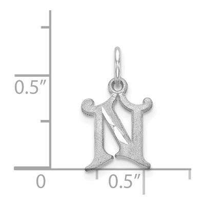 14K White Gold Letter N Pendant – view 4