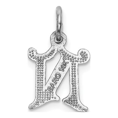 14K White Gold Letter N Pendant – view 5