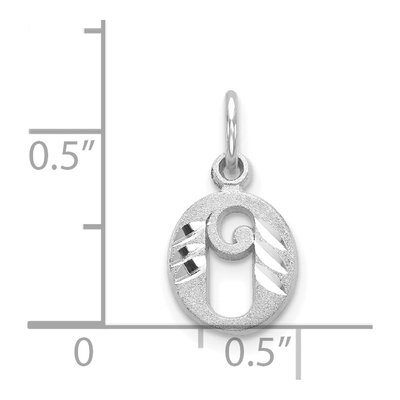 14K White Gold Letter O Charm – view 3
