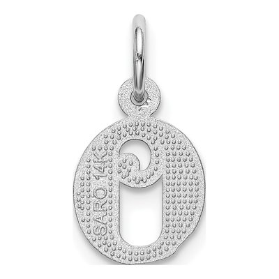 14K White Gold Letter O Charm – view 4